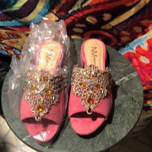 Pink Suede with Stones Shoe